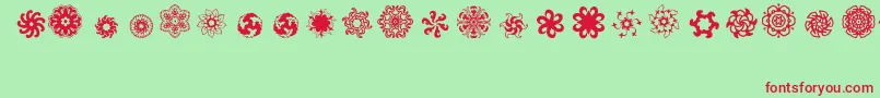 Ladoodles5 Font – Red Fonts on Green Background