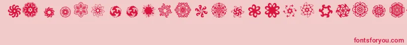 Ladoodles5-Schriftart – Rote Schriften auf rosa Hintergrund