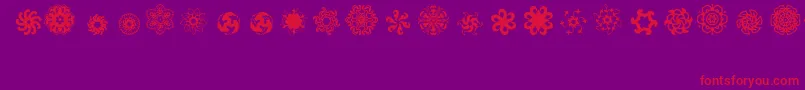 Ladoodles5-Schriftart – Rote Schriften auf violettem Hintergrund