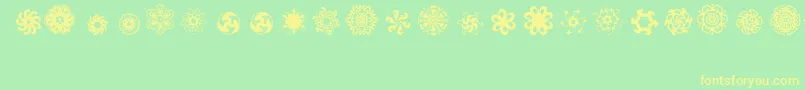 Ladoodles5 Font – Yellow Fonts on Green Background