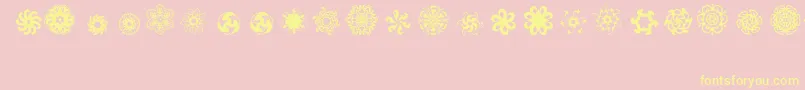 Ladoodles5-Schriftart – Gelbe Schriften auf rosa Hintergrund