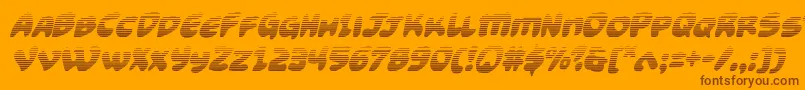 Funnypagesgradital-Schriftart – Braune Schriften auf orangefarbenem Hintergrund