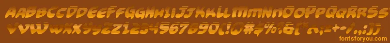 Funnypagesgradital-Schriftart – Orangefarbene Schriften auf braunem Hintergrund