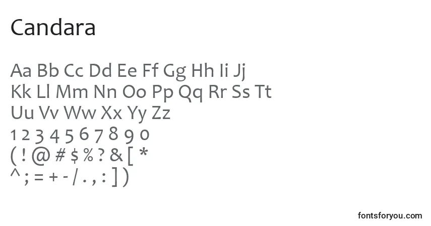 Шрифт Candara – алфавит, цифры, специальные символы
