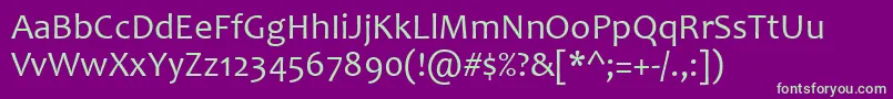 Candara-fontti – vihreät fontit violetilla taustalla