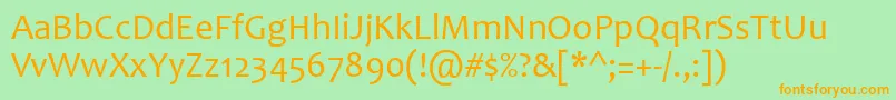Candara Font – Orange Fonts on Green Background