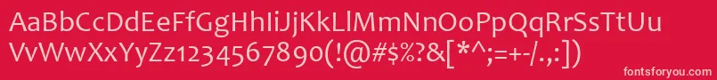 Candara Font – Pink Fonts on Red Background