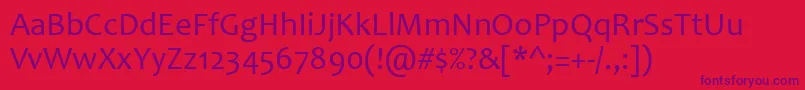 Candara Font – Purple Fonts on Red Background