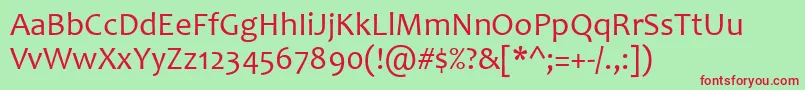 Candara Font – Red Fonts on Green Background