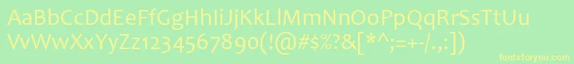 Candara Font – Yellow Fonts on Green Background