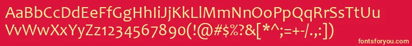 Candara Font – Yellow Fonts on Red Background