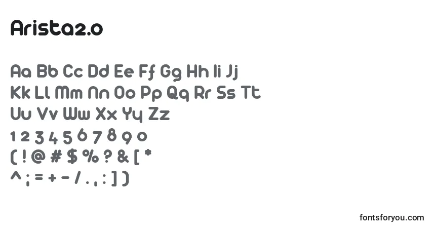 Schriftart Arista2.0 – Alphabet, Zahlen, spezielle Symbole