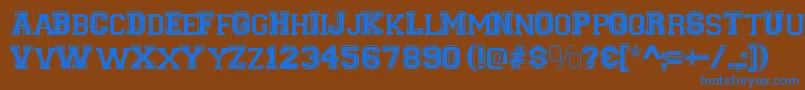 VarsityRegular Font – Blue Fonts on Brown Background