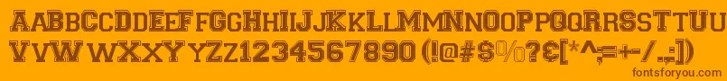 VarsityRegular Font – Brown Fonts on Orange Background