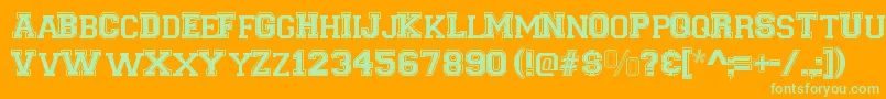 VarsityRegular Font – Green Fonts on Orange Background