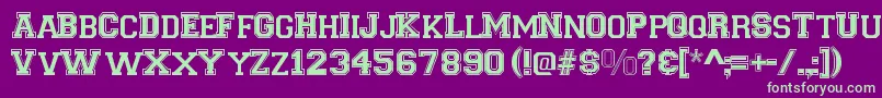 VarsityRegular Font – Green Fonts on Purple Background