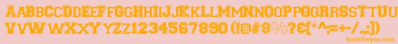 VarsityRegular Font – Orange Fonts on Pink Background