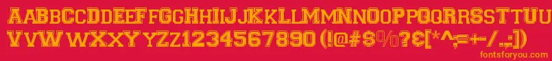 VarsityRegular Font – Orange Fonts on Red Background
