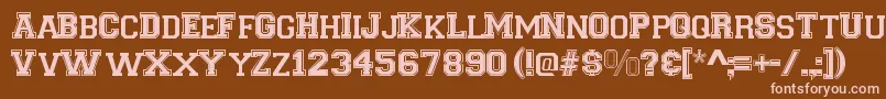 VarsityRegular Font – Pink Fonts on Brown Background