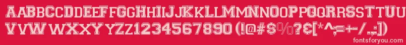 VarsityRegular Font – Pink Fonts on Red Background