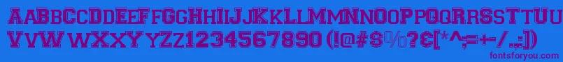 VarsityRegular Font – Purple Fonts on Blue Background