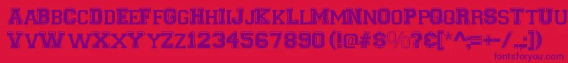 VarsityRegular Font – Purple Fonts on Red Background