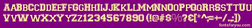 VarsityRegular Font – Yellow Fonts on Purple Background