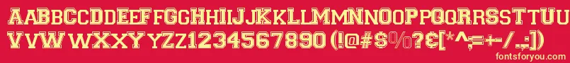 VarsityRegular Font – Yellow Fonts on Red Background