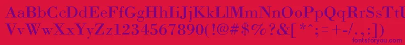 NecRegular-Schriftart – Violette Schriften auf rotem Hintergrund