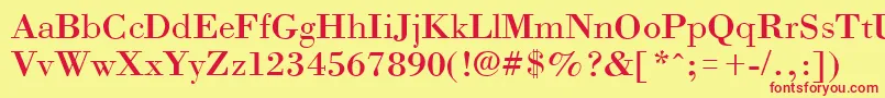 NecRegular Font – Red Fonts on Yellow Background