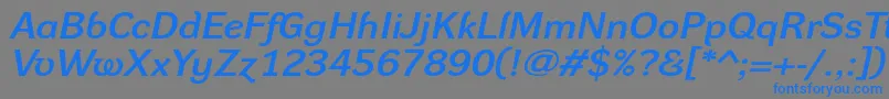 DynagroteskdxeItalic Font – Blue Fonts on Gray Background