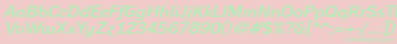 DynagroteskdxeItalic Font – Green Fonts on Pink Background