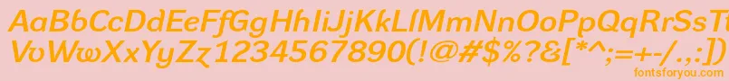 DynagroteskdxeItalic Font – Orange Fonts on Pink Background