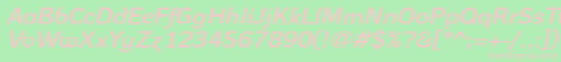 フォントDynagroteskdxeItalic – 緑の背景にピンクのフォント