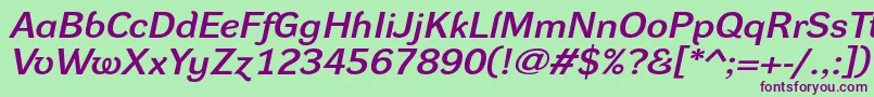 DynagroteskdxeItalic Font – Purple Fonts on Green Background