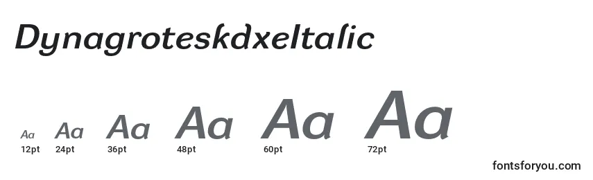 Размеры шрифта DynagroteskdxeItalic