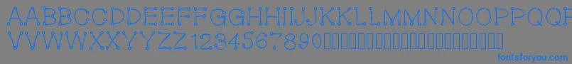 Oeillet-Schriftart – Blaue Schriften auf grauem Hintergrund