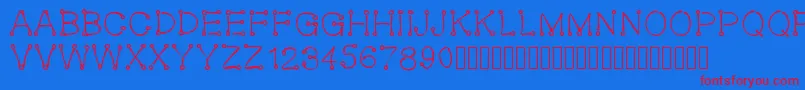 Oeillet Font – Red Fonts on Blue Background