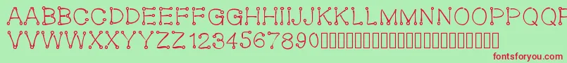 Oeillet Font – Red Fonts on Green Background