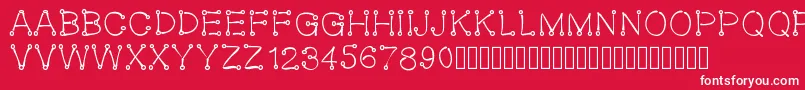 Oeillet Font – White Fonts on Red Background