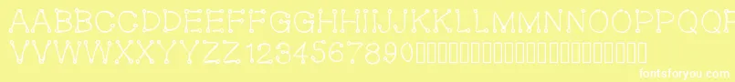 Oeillet Font – White Fonts on Yellow Background