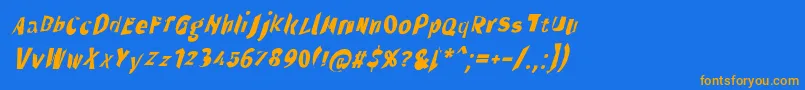 Throughtheblacknarita Font – Orange Fonts on Blue Background