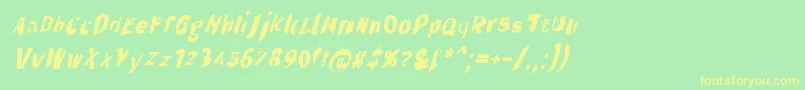 Throughtheblacknarita Font – Yellow Fonts on Green Background