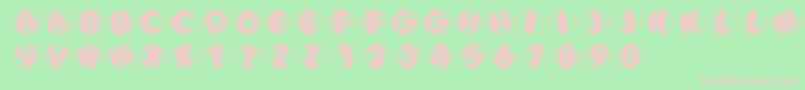 Woodcuttedcapsblackfs Font – Pink Fonts on Green Background