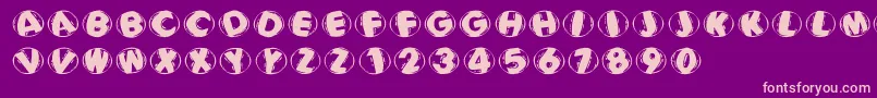 Woodcuttedcapsblackfs Font – Pink Fonts on Purple Background