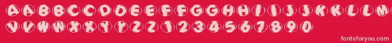 Woodcuttedcapsblackfs Font – Pink Fonts on Red Background