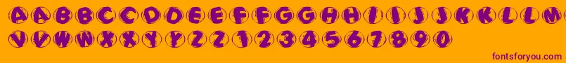 Woodcuttedcapsblackfs Font – Purple Fonts on Orange Background