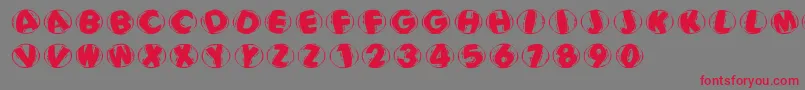 Woodcuttedcapsblackfs Font – Red Fonts on Gray Background