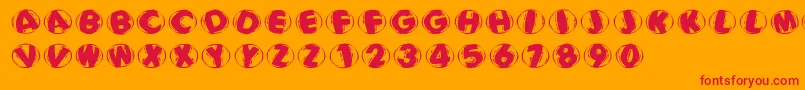 Woodcuttedcapsblackfs Font – Red Fonts on Orange Background