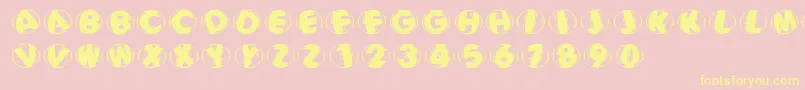 Woodcuttedcapsblackfs Font – Yellow Fonts on Pink Background